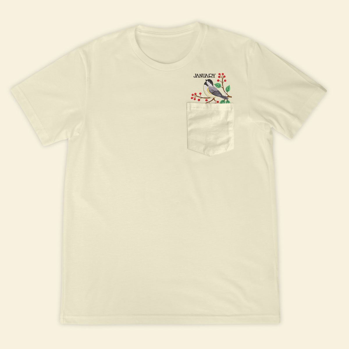 Embroidery Birthmonth January Bird Pocket T-shirt - Birthday Gift Tee 1689147596109.jpg