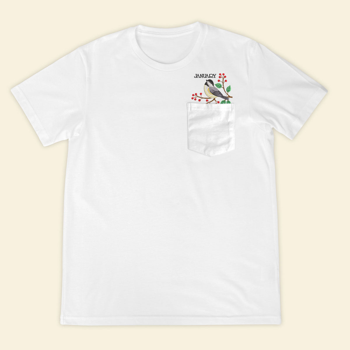 Embroidery Birthmonth January Bird Pocket T-shirt - Birthday Gift Tee 1689147596234.jpg
