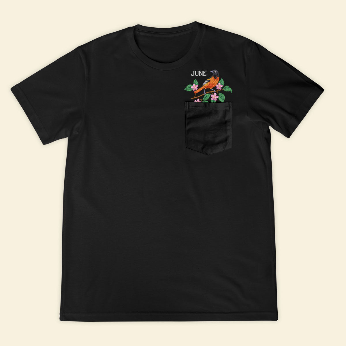 Embroidery Birthmonth June Bird Pocket T-shirt - Birthday Gift Tee 1689149166334.jpg