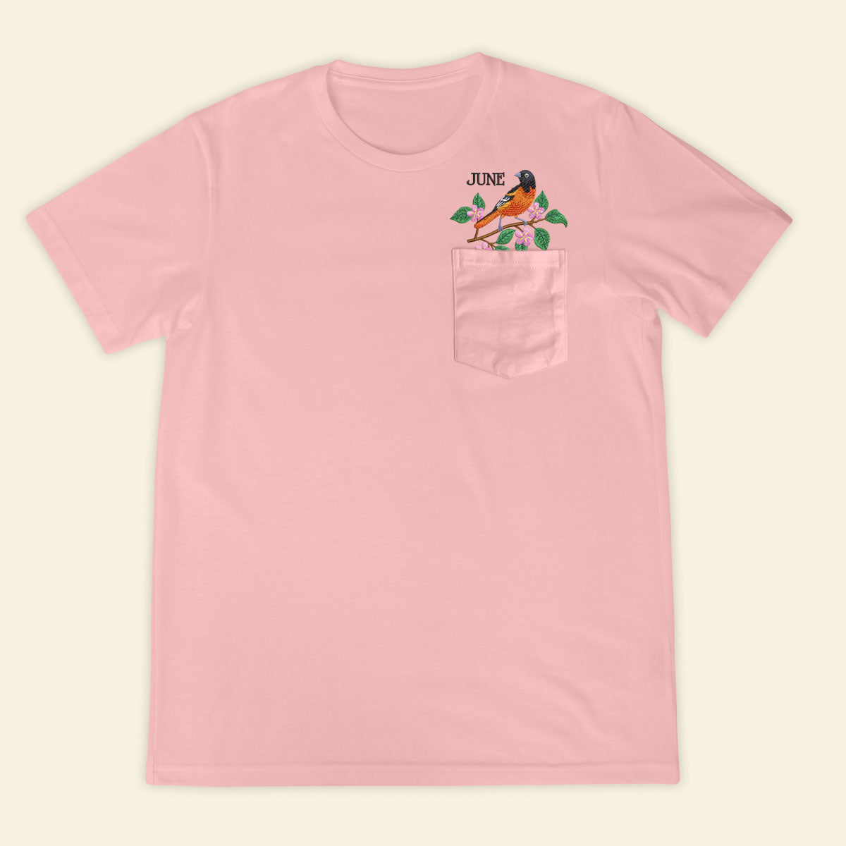 Embroidery Birthmonth June Bird Pocket T-shirt - Birthday Gift Tee 1689149166352.jpg
