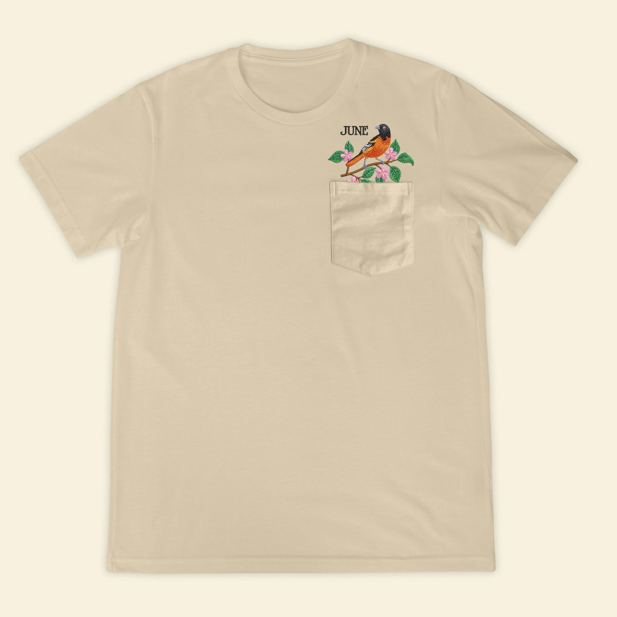 Embroidery Birthmonth June Bird Pocket T-shirt - Birthday Gift Tee 1689149166358.jpg