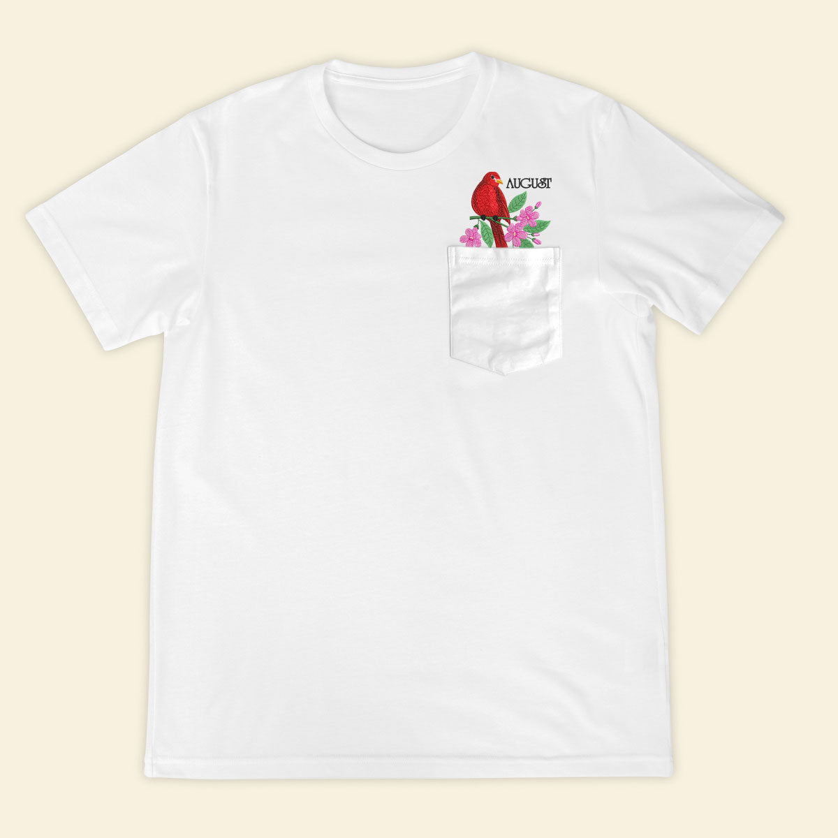 Embroidery Birthmonth August Bird Pocket T-shirt - Birthday Gift Tee 1689233066553.jpg