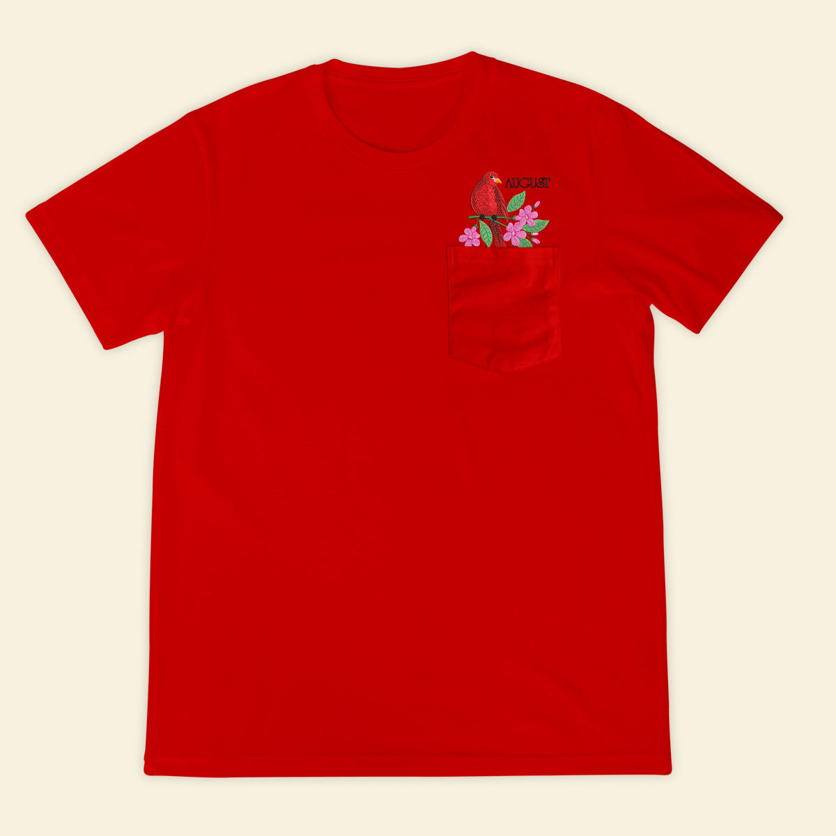 Embroidery Birthmonth August Bird Pocket T-shirt - Birthday Gift Tee 1689233066596.jpg