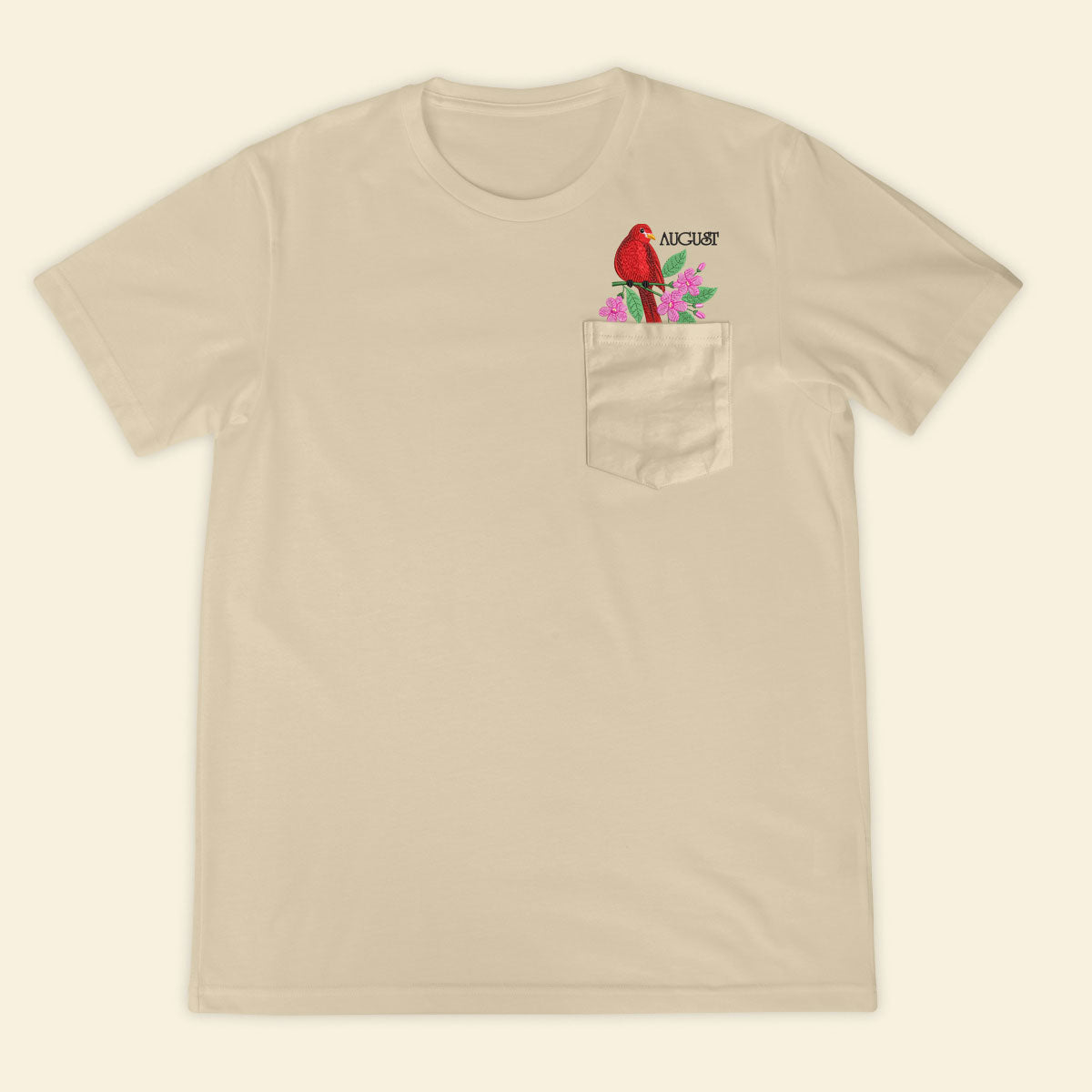Embroidery Birthmonth August Bird Pocket T-shirt - Birthday Gift Tee 1689233066606.jpg