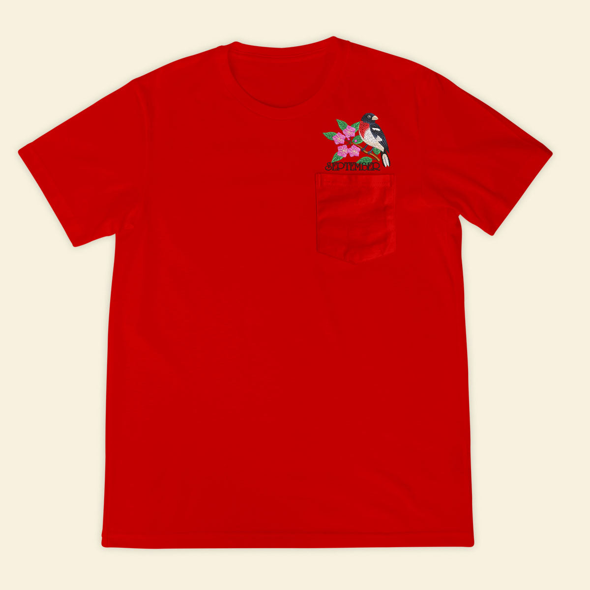 Embroidery Birthmonth September Bird Pocket T-shirt - Birthday Gift Tee 1689233150331.jpg