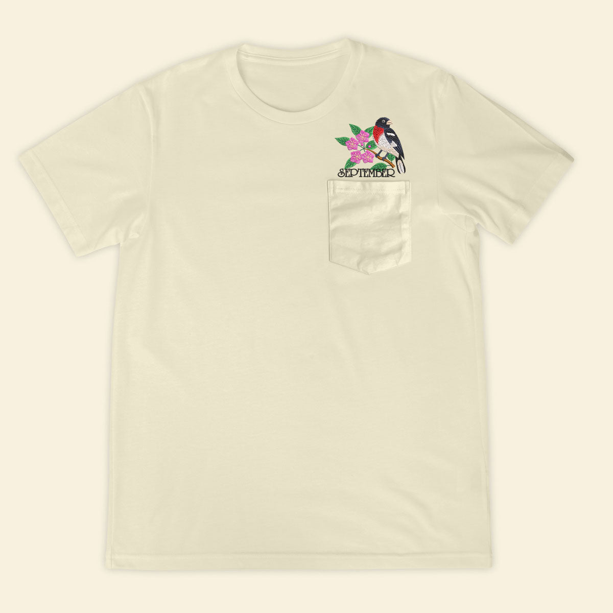 Embroidery Birthmonth September Bird Pocket T-shirt - Birthday Gift Tee 1689233150351.jpg