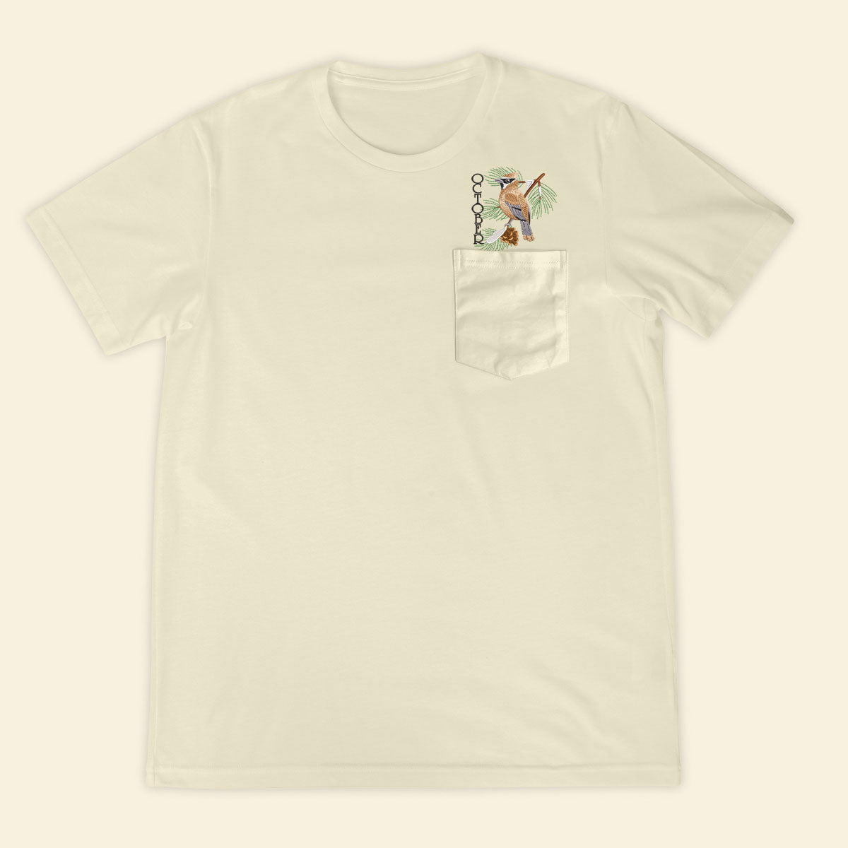 Embroidery Birthmonth October Bird Pocket T-shirt - Birthday Gift Tee 1689233903945.jpg