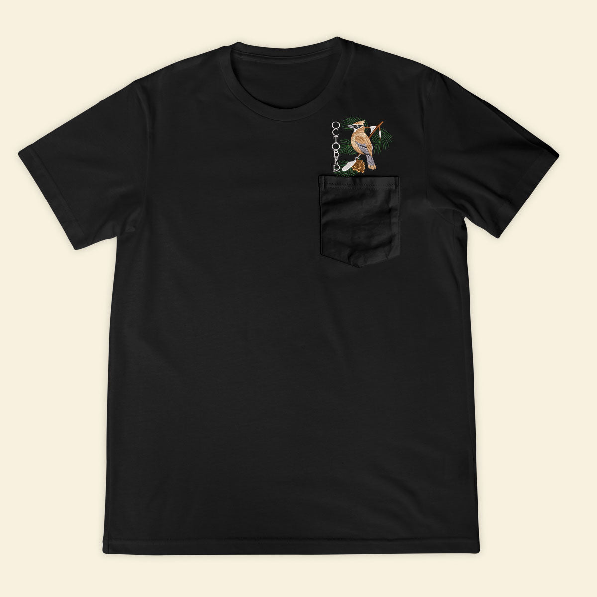 Embroidery Birthmonth October Bird Pocket T-shirt - Birthday Gift Tee 1689233903948.jpg