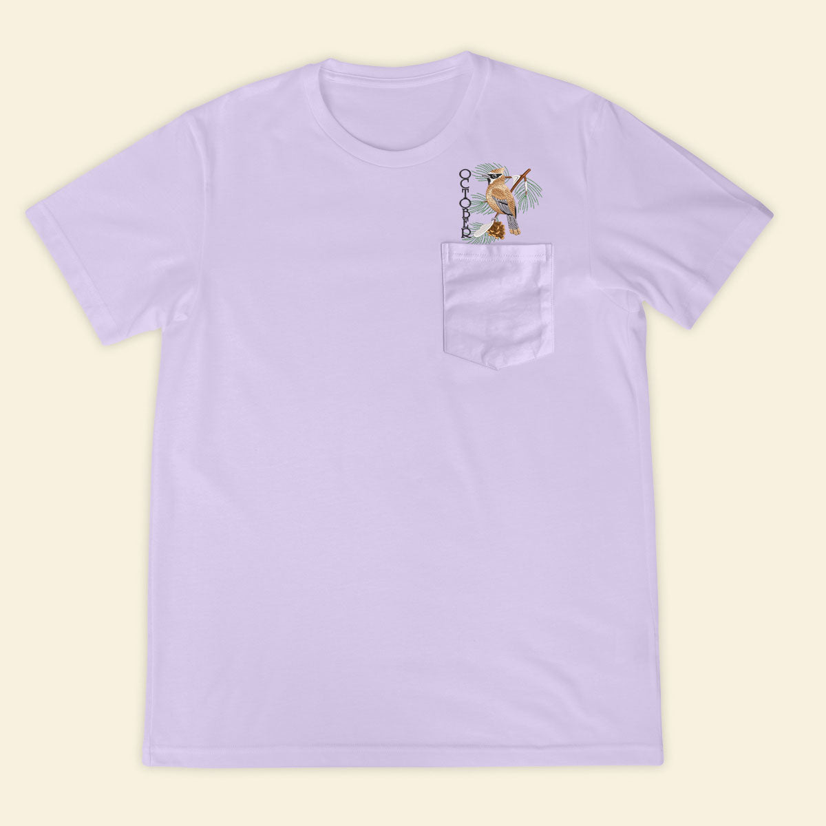 Embroidery Birthmonth October Bird Pocket T-shirt - Birthday Gift Tee 1689233903981.jpg