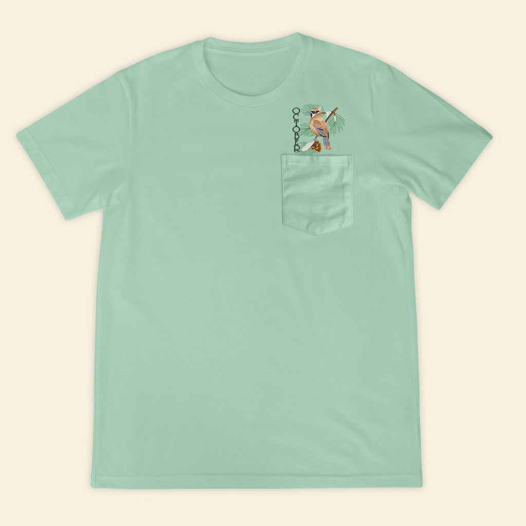 Embroidery Birthmonth October Bird Pocket T-shirt - Birthday Gift Tee 1689233904156.jpg