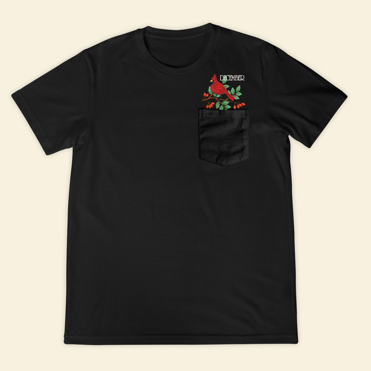 Embroidery Birthmonth November Bird Pocket T-shirt - Birthday Gift Tee 1689234739944.jpg