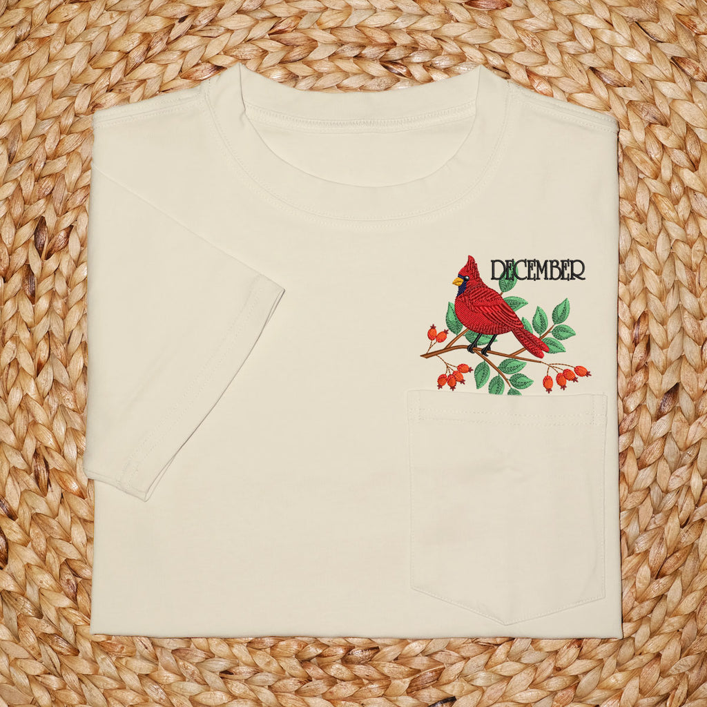 Embroidery Birthmonth November Bird Pocket T-shirt - Birthday Gift Tee 1689234740049.jpg
