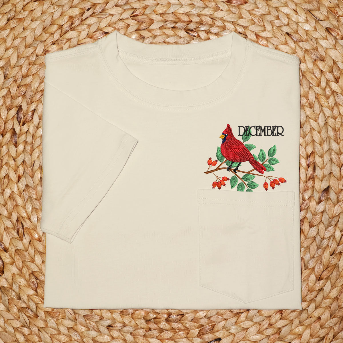 Embroidery Birthmonth November Bird Pocket T-shirt - Birthday Gift Tee 1689234740049.jpg