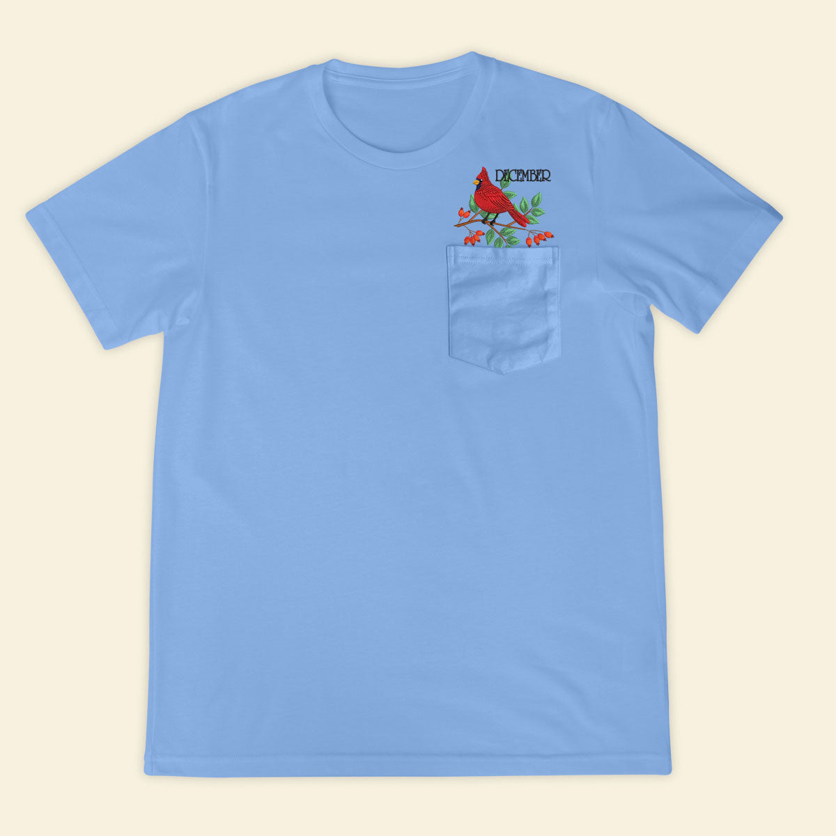 Embroidery Birthmonth November Bird Pocket T-shirt - Birthday Gift Tee 1689234740059.jpg