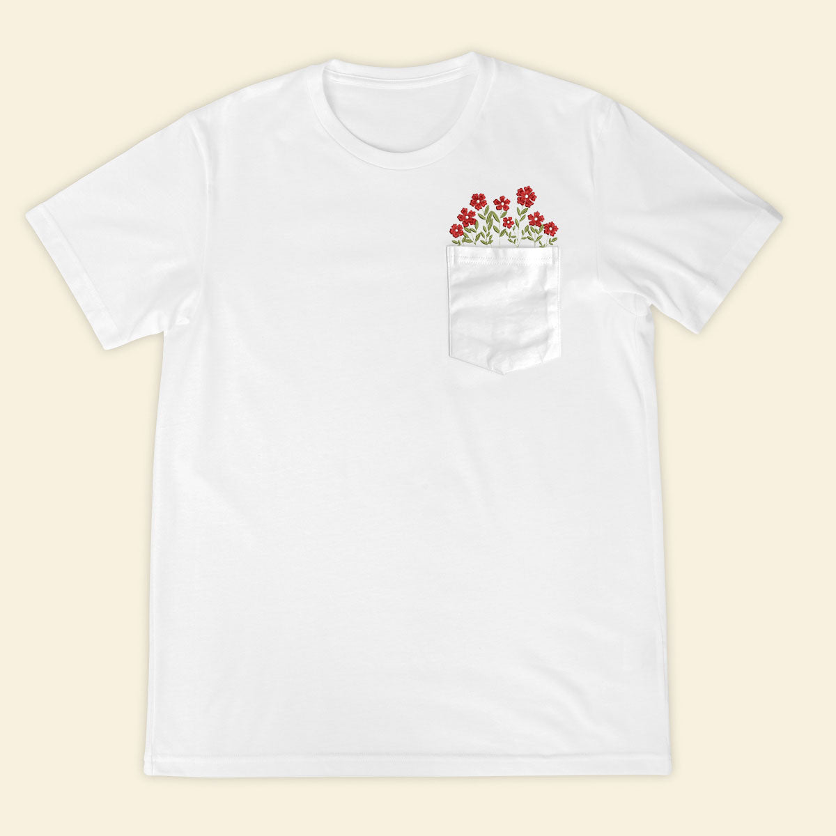 Embroidery Fairy Wildflower Pocket T-shirt 1689321521375.jpg