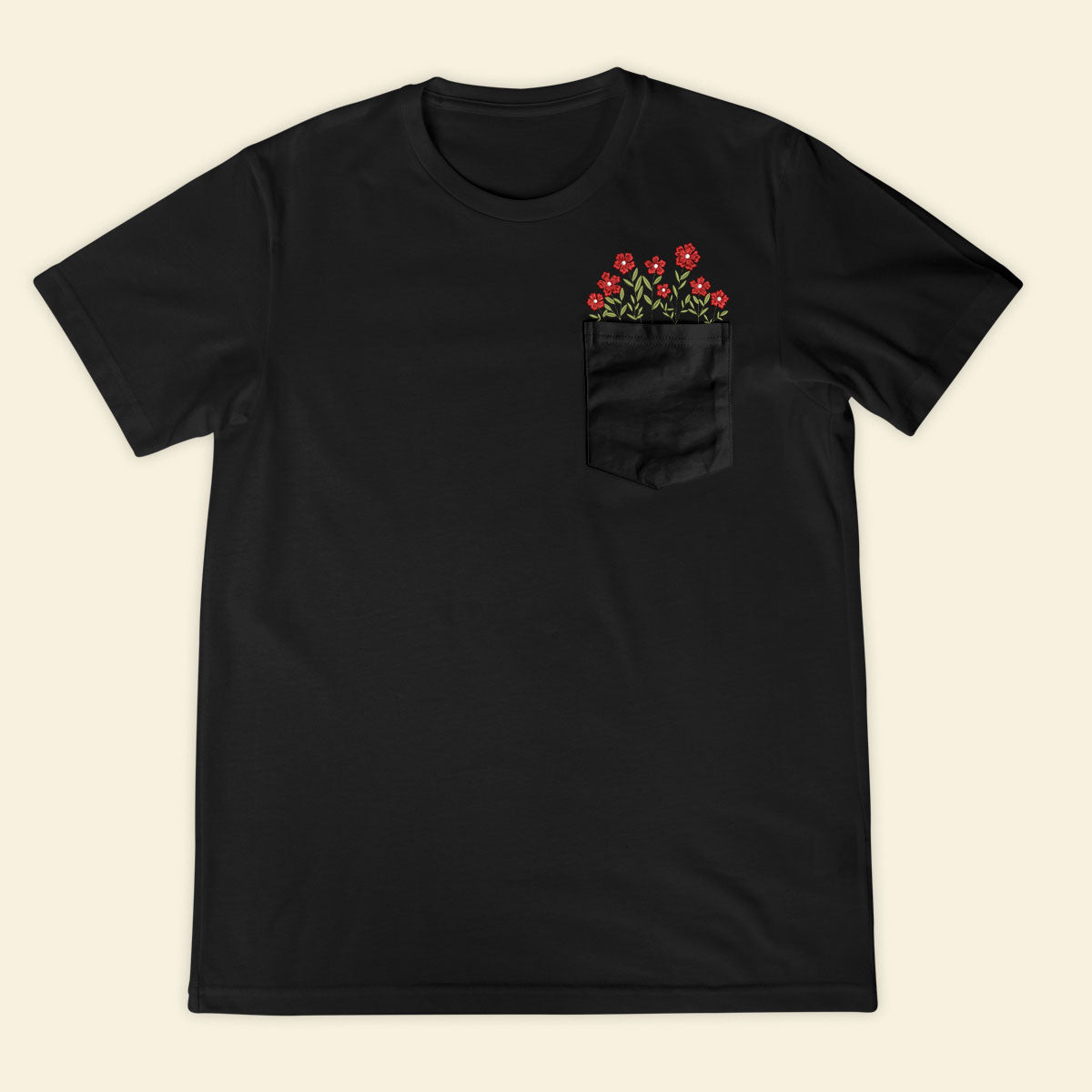 Embroidery Fairy Wildflower Pocket T-shirt 1689321521418.jpg