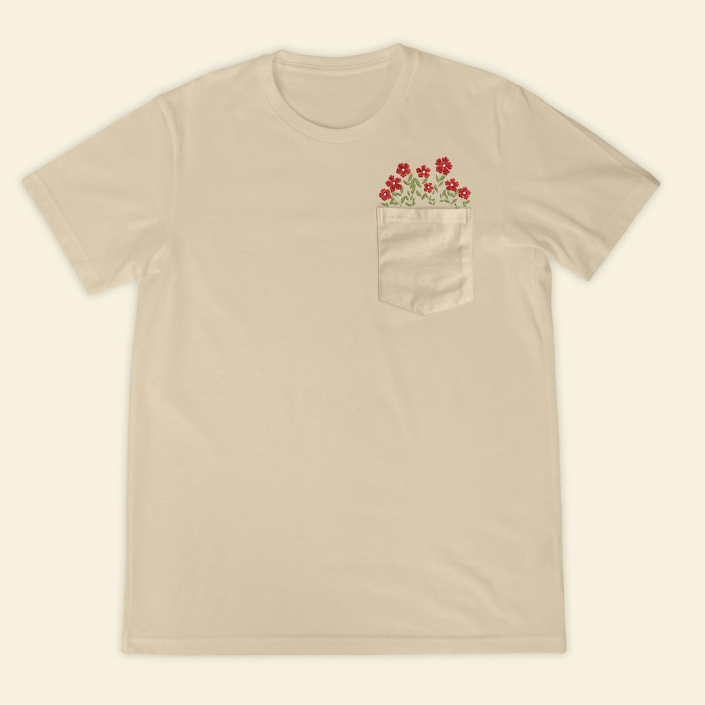 Embroidery Fairy Wildflower Pocket T-shirt 1689321521467.jpg
