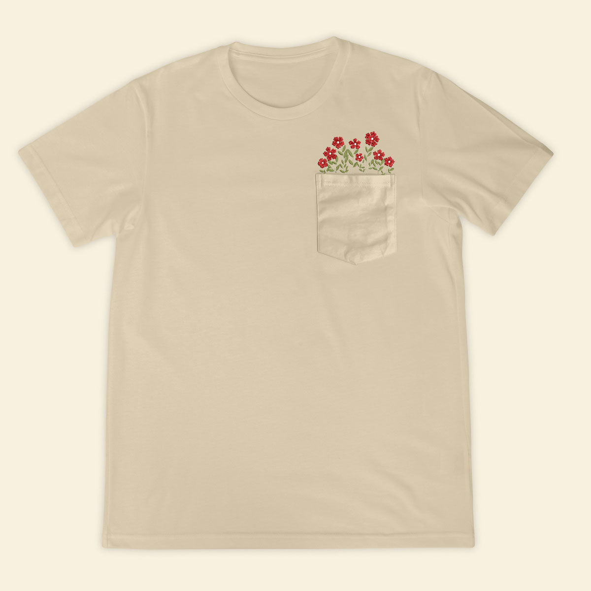 Embroidery Fairy Wildflower Pocket T-shirt 1689321521467.jpg