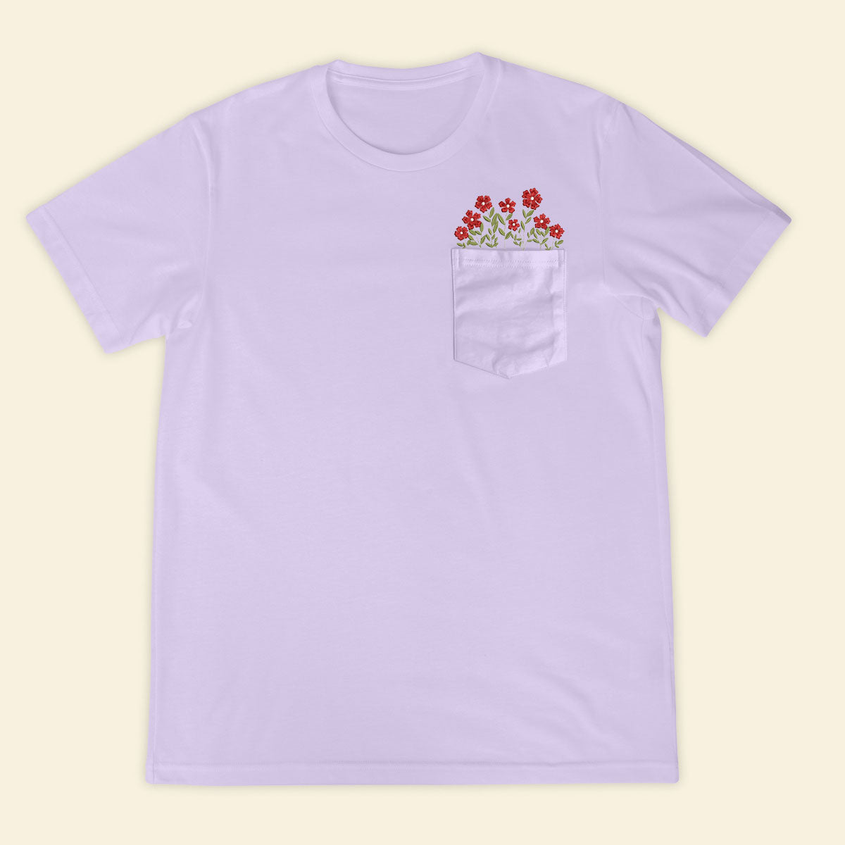 Embroidery Fairy Wildflower Pocket T-shirt 1689321521476.jpg