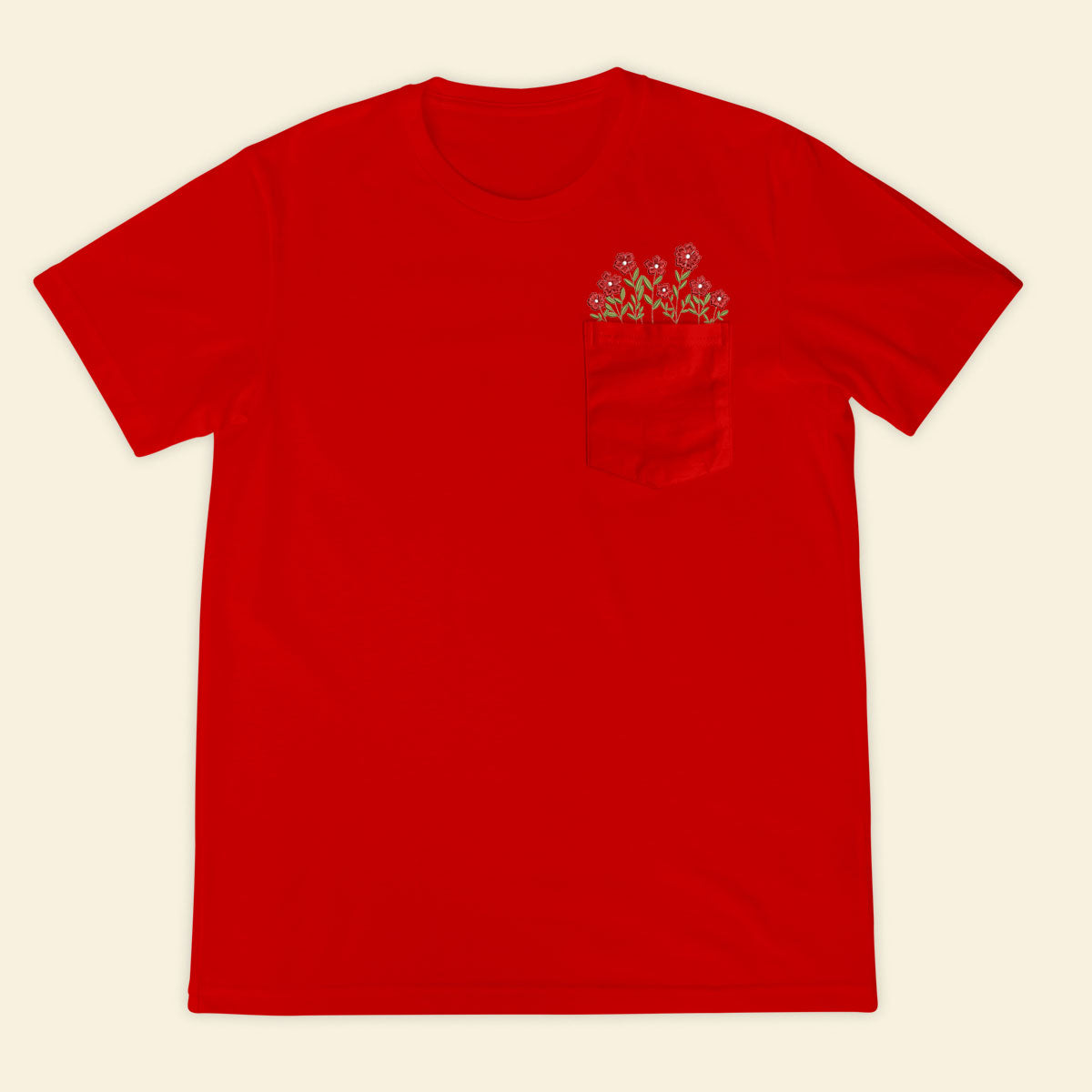 Embroidery Fairy Wildflower Pocket T-shirt 1689321521477.jpg