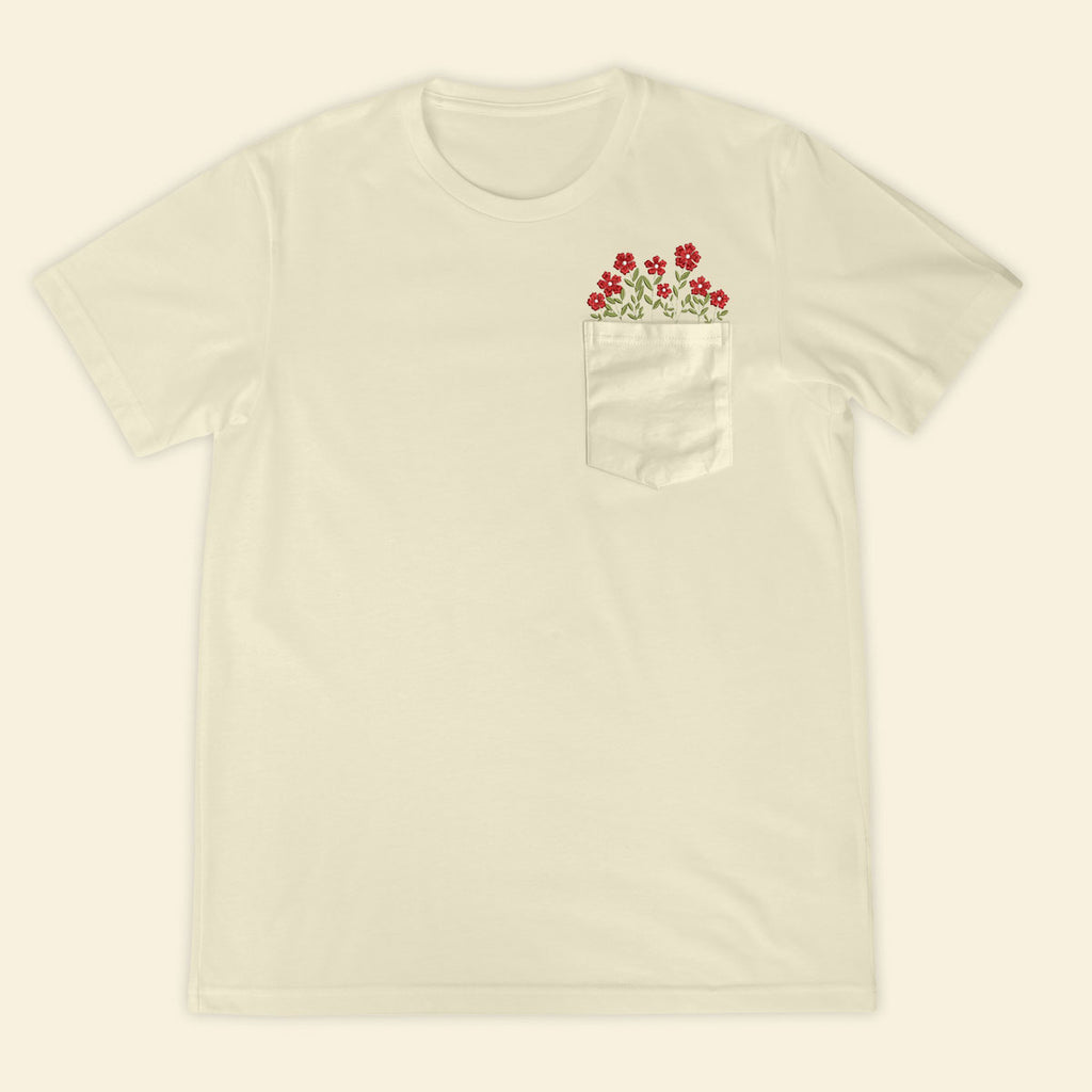 Embroidery Fairy Wildflower Pocket T-shirt 1689321521481.jpg
