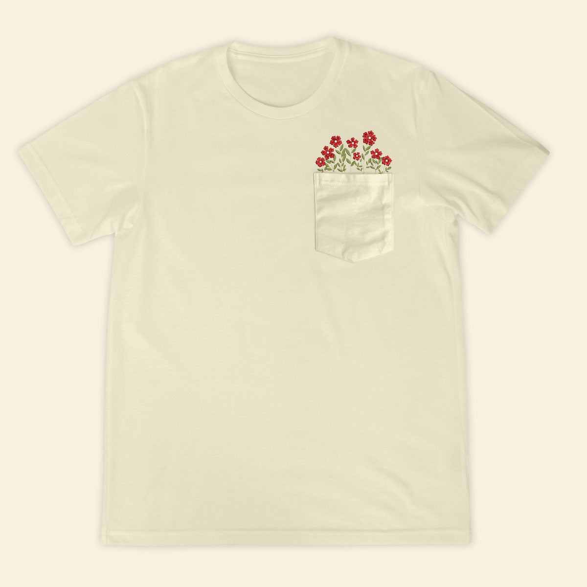 Embroidery Fairy Wildflower Pocket T-shirt 1689321521481.jpg