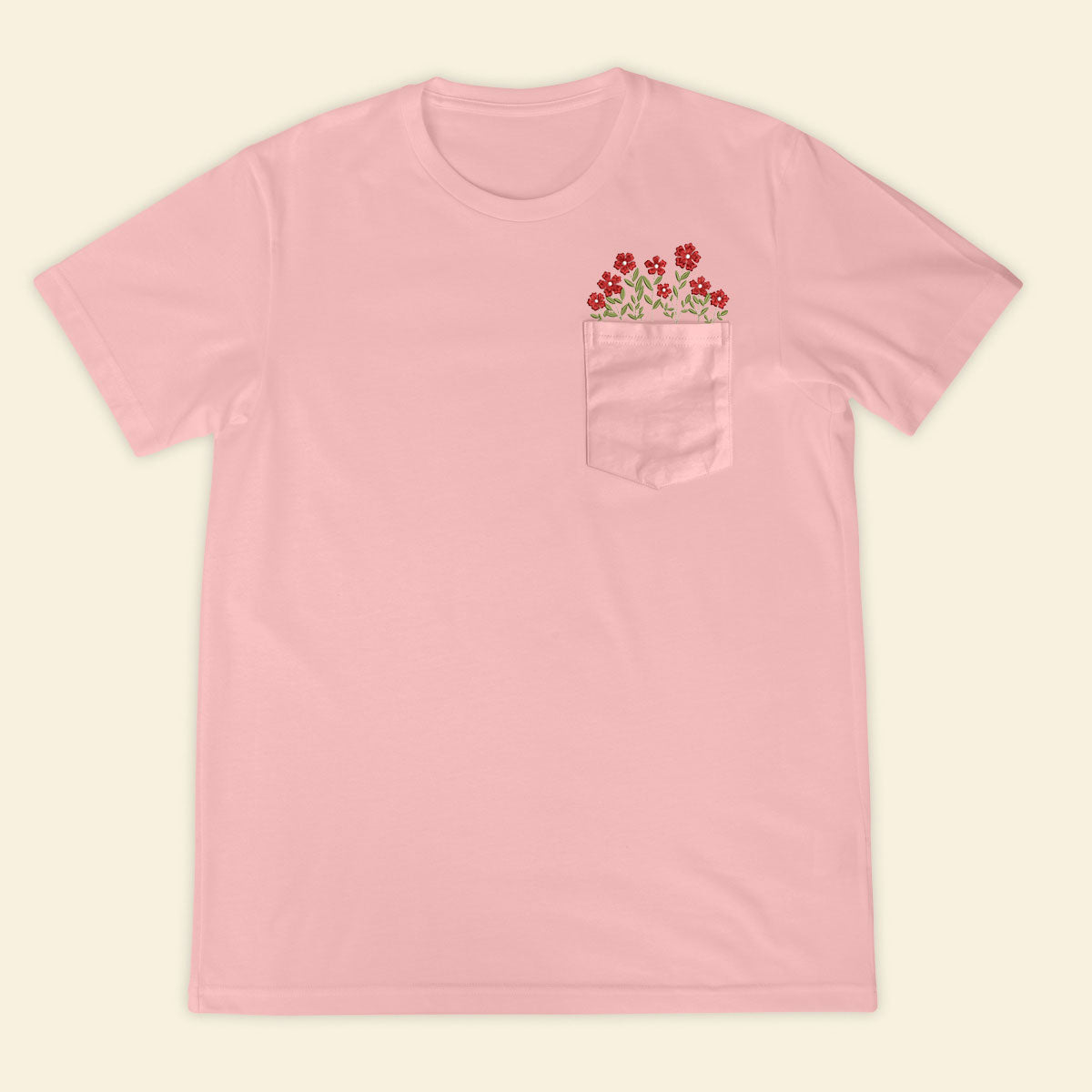 Embroidery Fairy Wildflower Pocket T-shirt 1689321521503.jpg