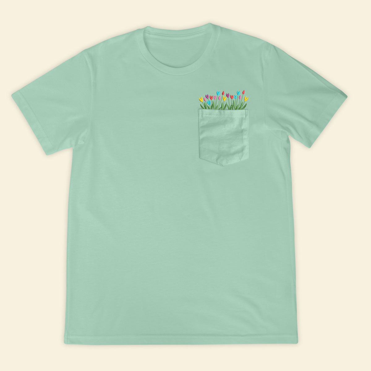 Embroidery Tulips Pocket T-shirt 1689323632646.jpg