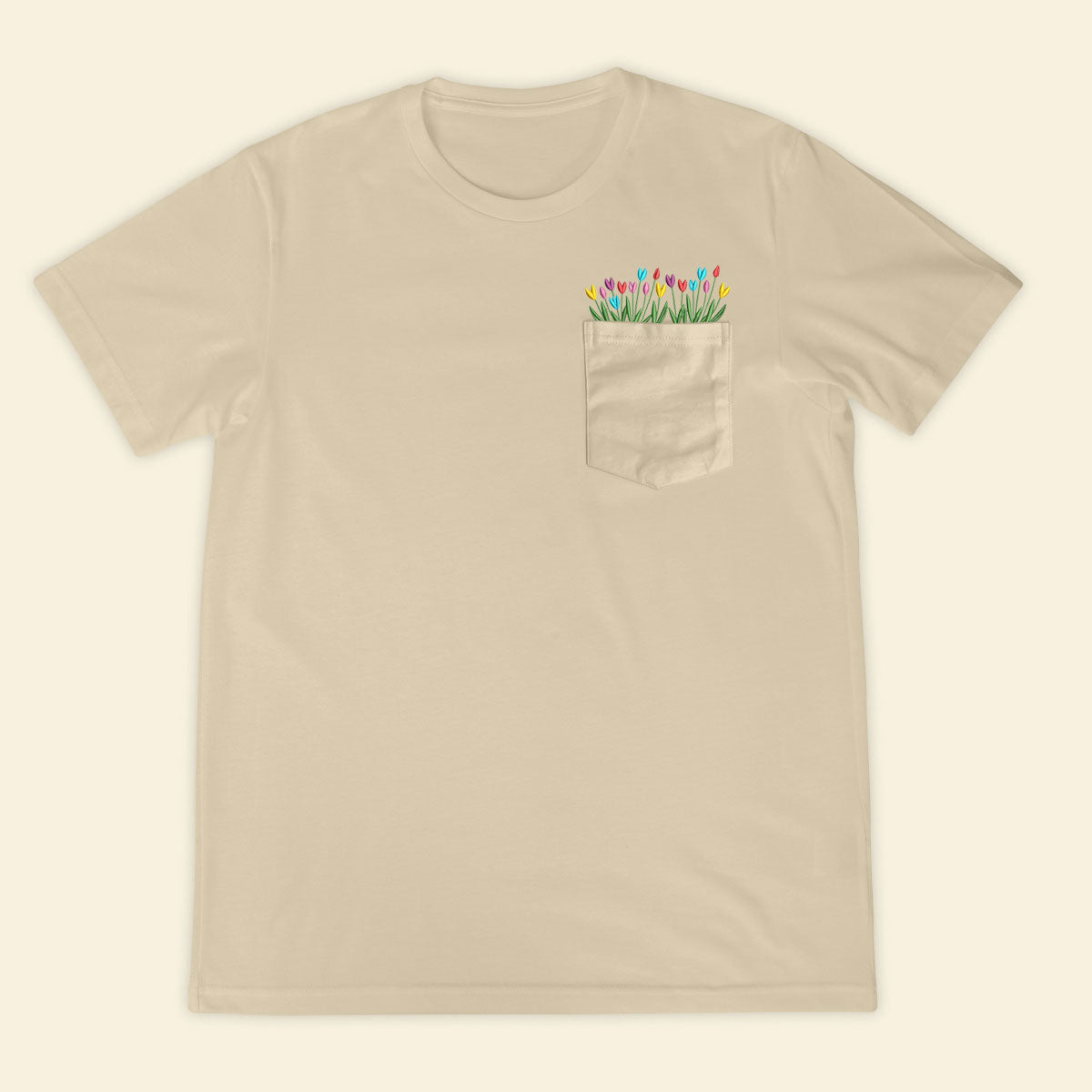Embroidery Tulips Pocket T-shirt 1689323632651.jpg