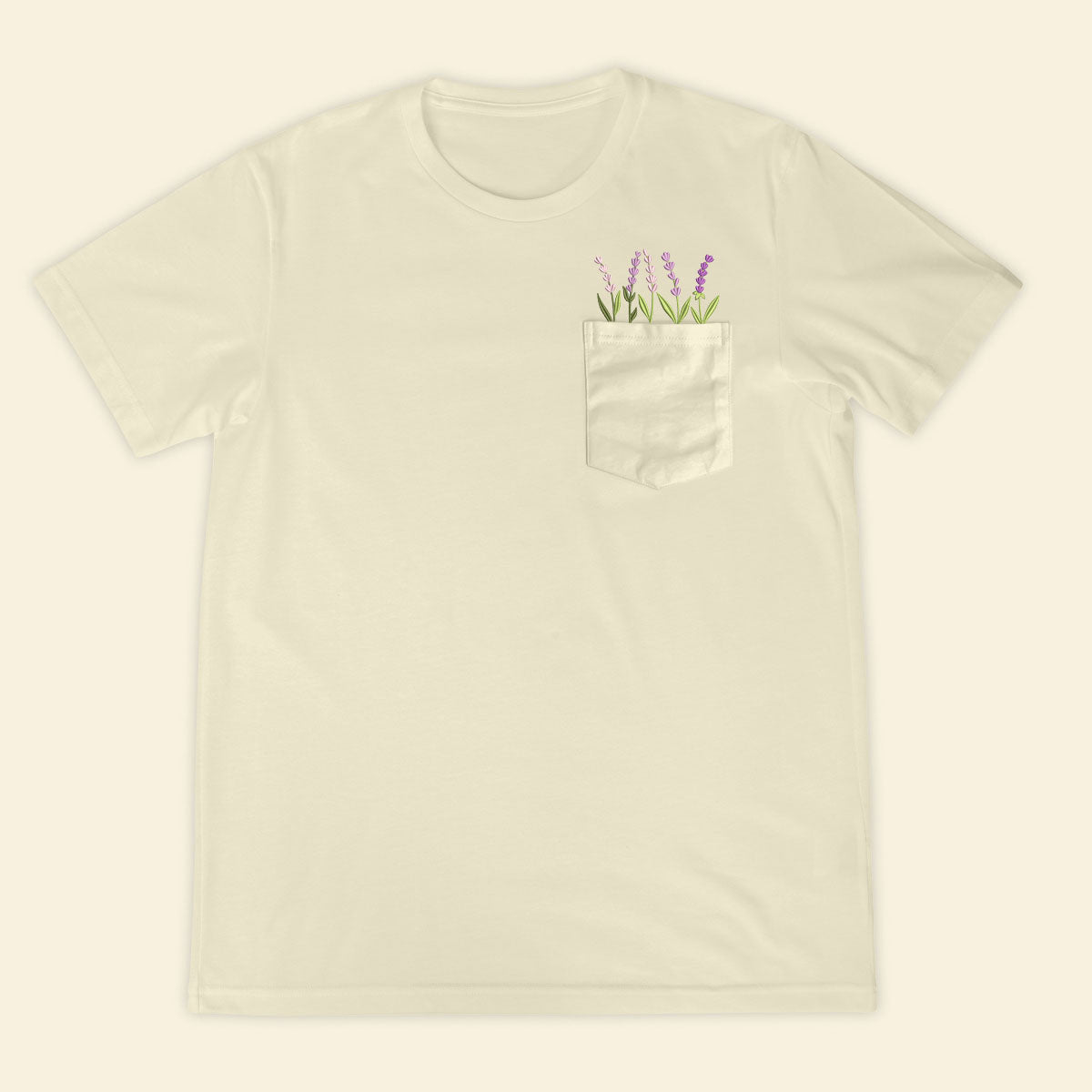 Embroidery Lavender Pocket T-shirt 1689323974392.jpg