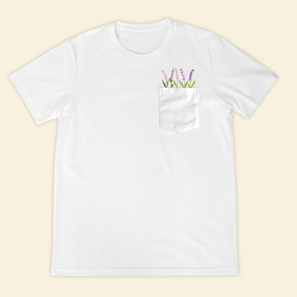 Embroidery Lavender Pocket T-shirt 1689323974398.jpg