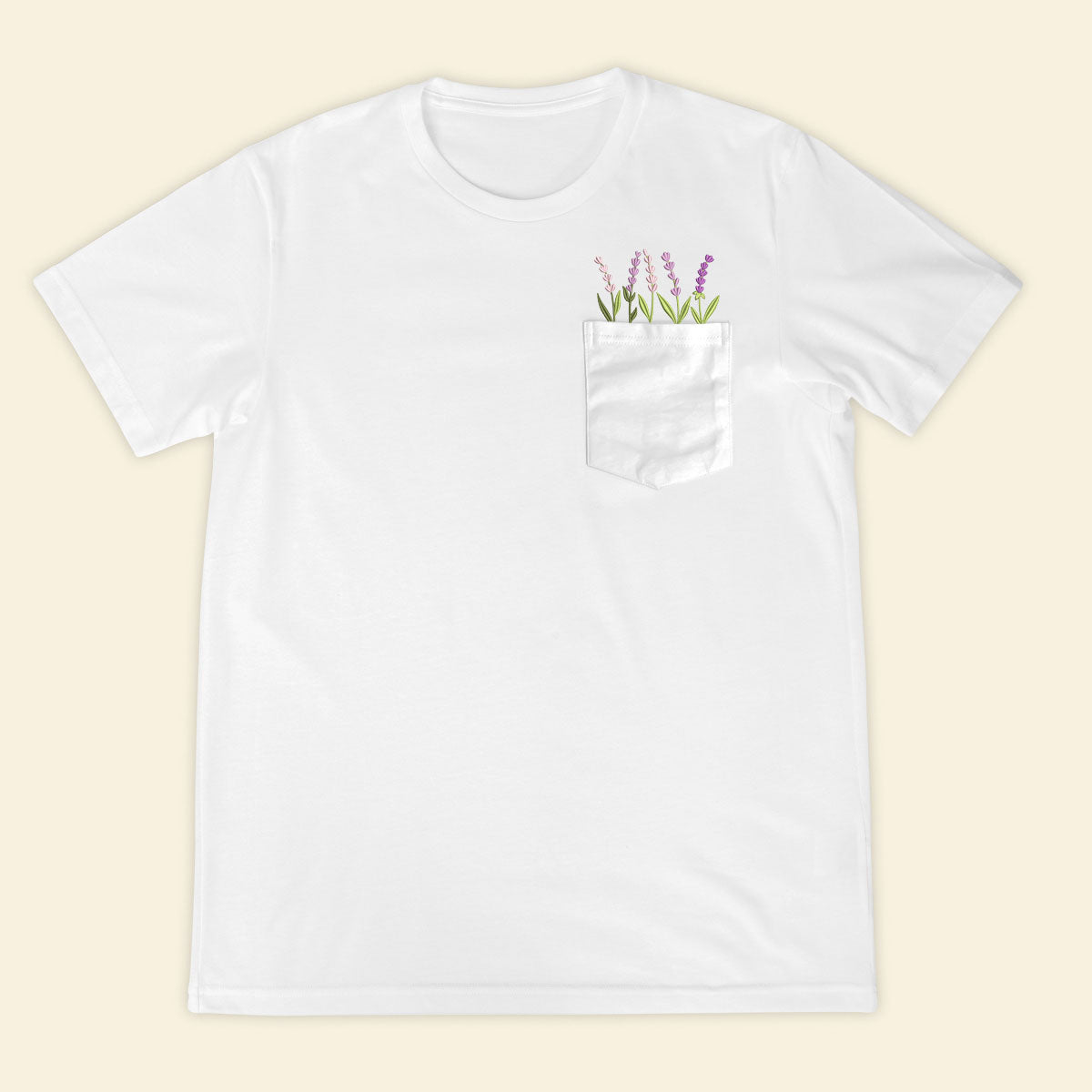 Embroidery Lavender Pocket T-shirt 1689323974398.jpg