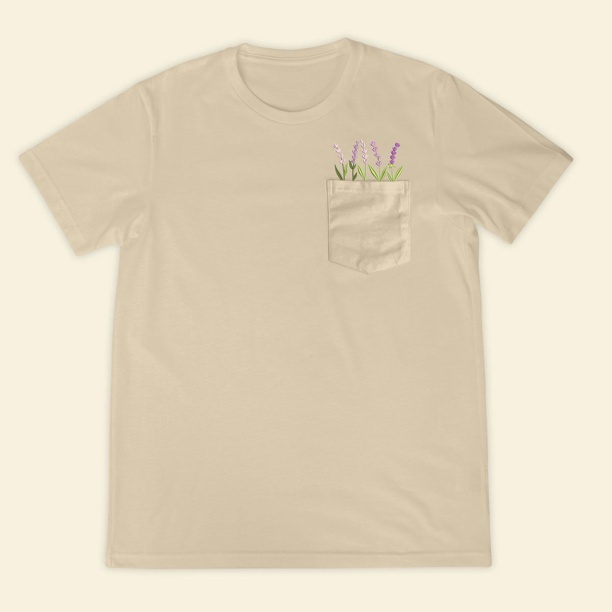 Embroidery Lavender Pocket T-shirt 1689323974423.jpg