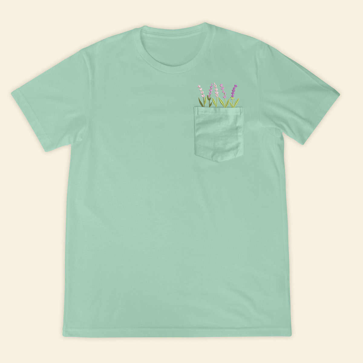 Embroidery Lavender Pocket T-shirt 1689323974429.jpg