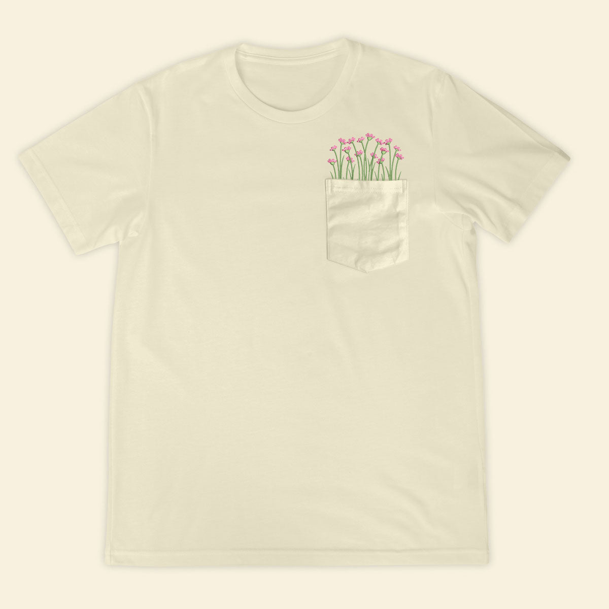 Embroidery Daisy Pocket T-shirt 1689324209282.jpg