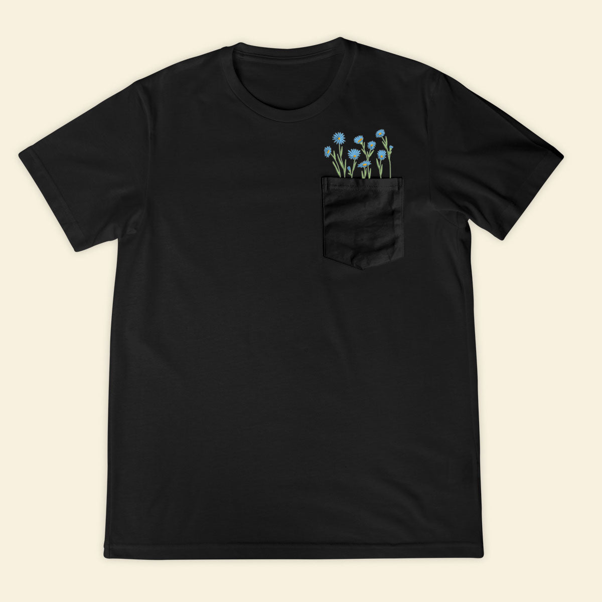 Embroidery Meadow Wildflowers Pocket T-shirt 1689324569568.jpg