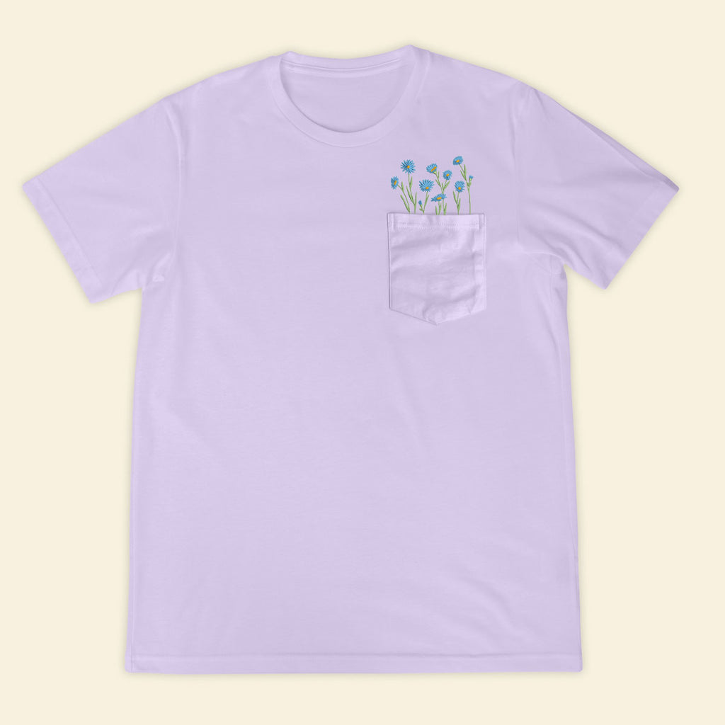 Embroidery Meadow Wildflowers Pocket T-shirt 1689324569631.jpg