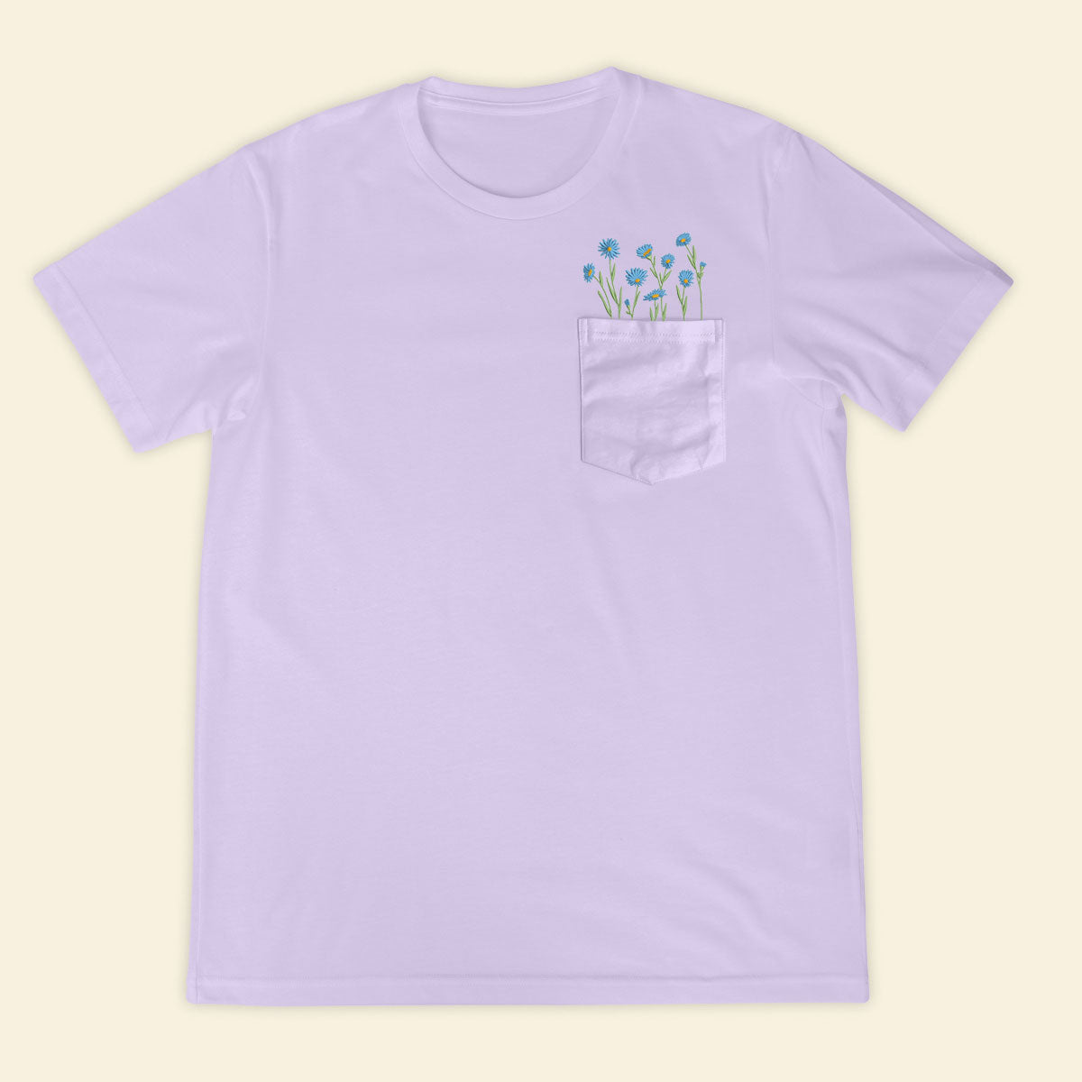 Embroidery Meadow Wildflowers Pocket T-shirt 1689324569631.jpg