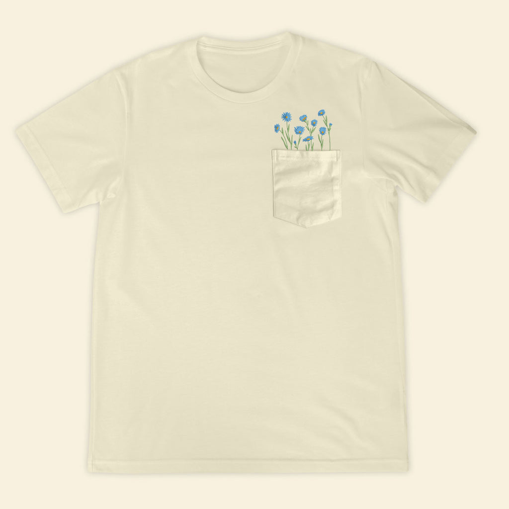 Embroidery Meadow Wildflowers Pocket T-shirt 1689324570143.jpg