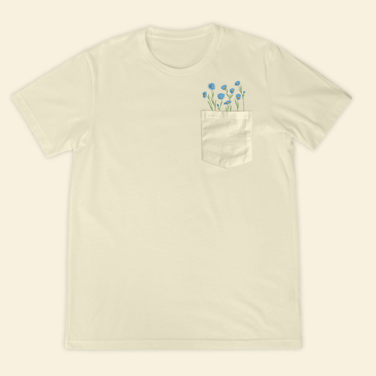 Embroidery Meadow Wildflowers Pocket T-shirt 1689324570143.jpg