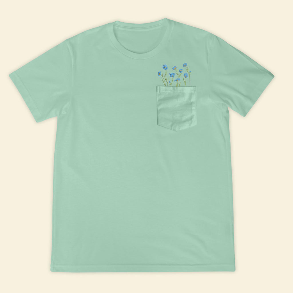 Embroidery Meadow Wildflowers Pocket T-shirt 1689324570175.jpg