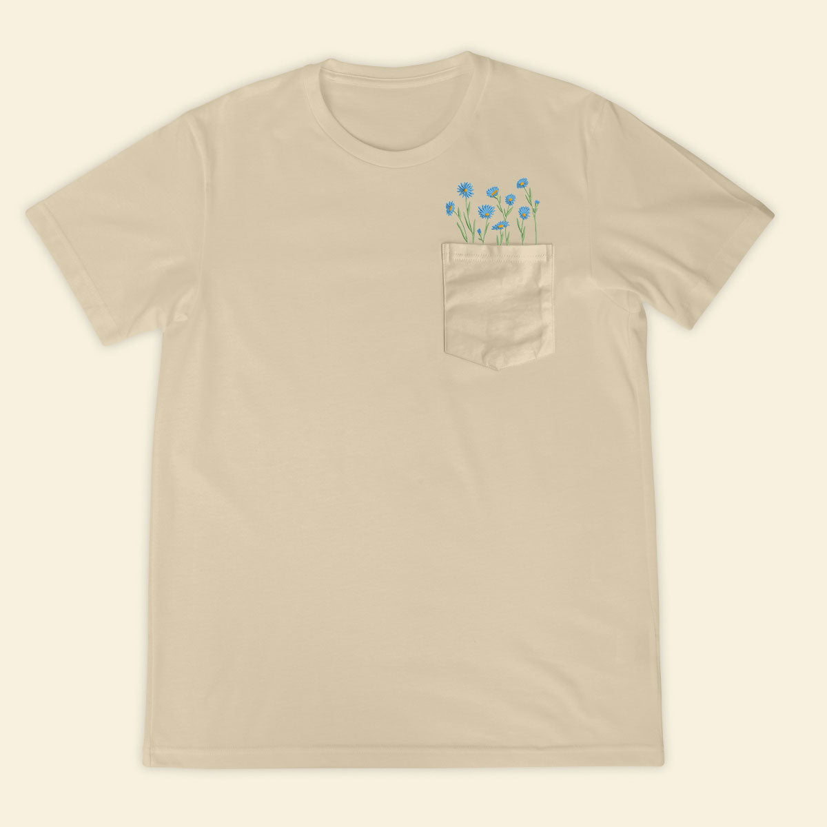 Embroidery Meadow Wildflowers Pocket T-shirt 1689324570184.jpg