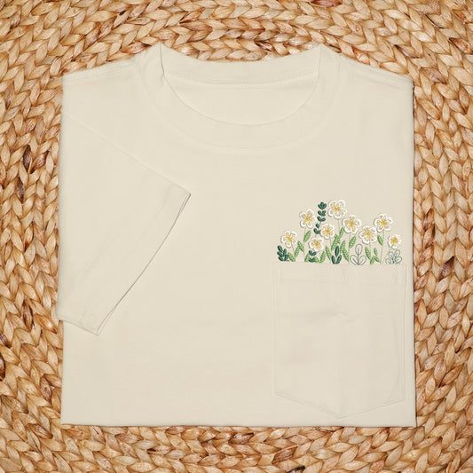 Embroidery Wildflowers Pocket T-shirt 1689325016312.jpg