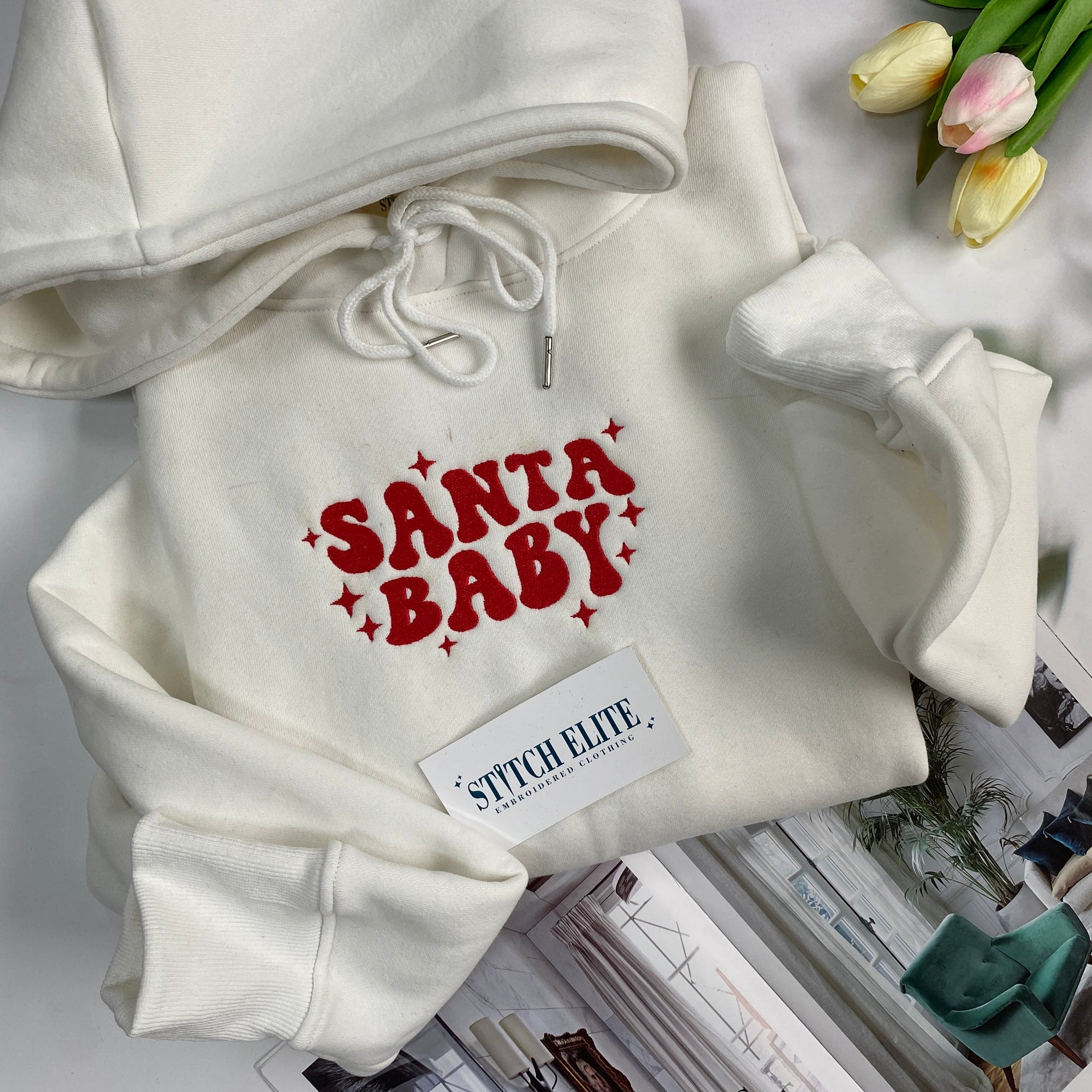 Santa Baby Embroidered X Mas Christmas Sweater Hoodie 1694750510632.jpg