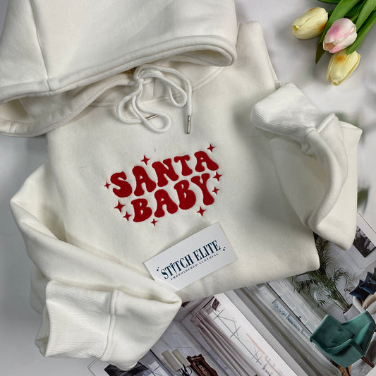 Santa Baby Embroidered X Mas Christmas Sweater Hoodie 1694750510632.jpg