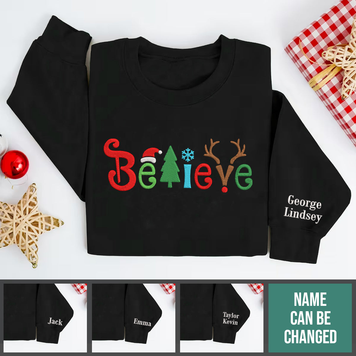 Believe Christmas Shirt   Embroidered Apparel   Christmas Gift 1695630893305.jpg