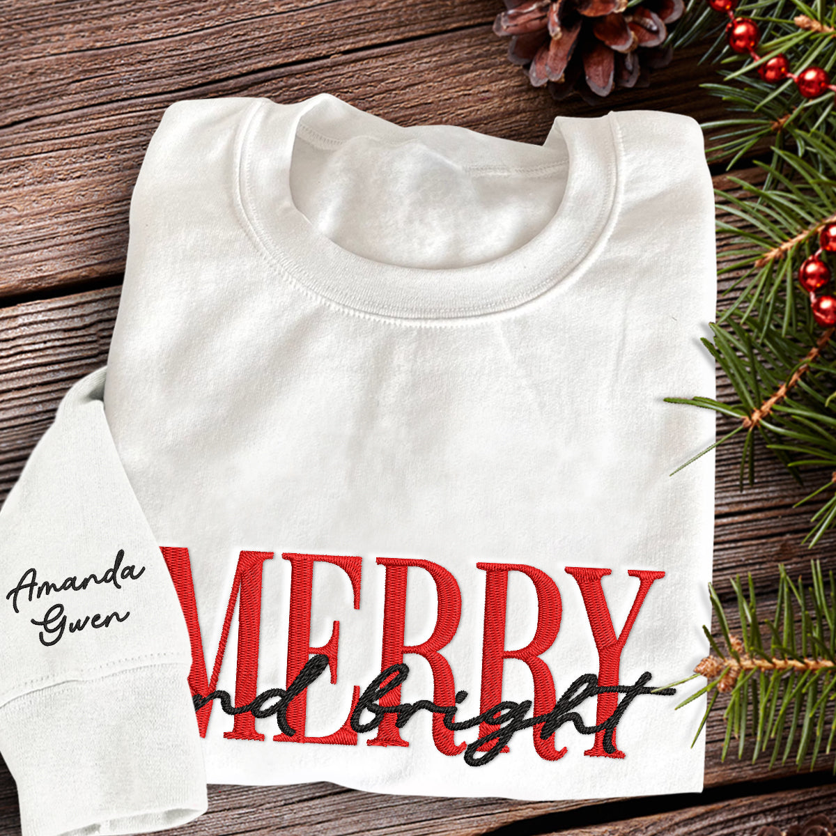 Merry And Bright   Personalized Embroidered Apparel   Christmas Gift 1695632490130.jpg