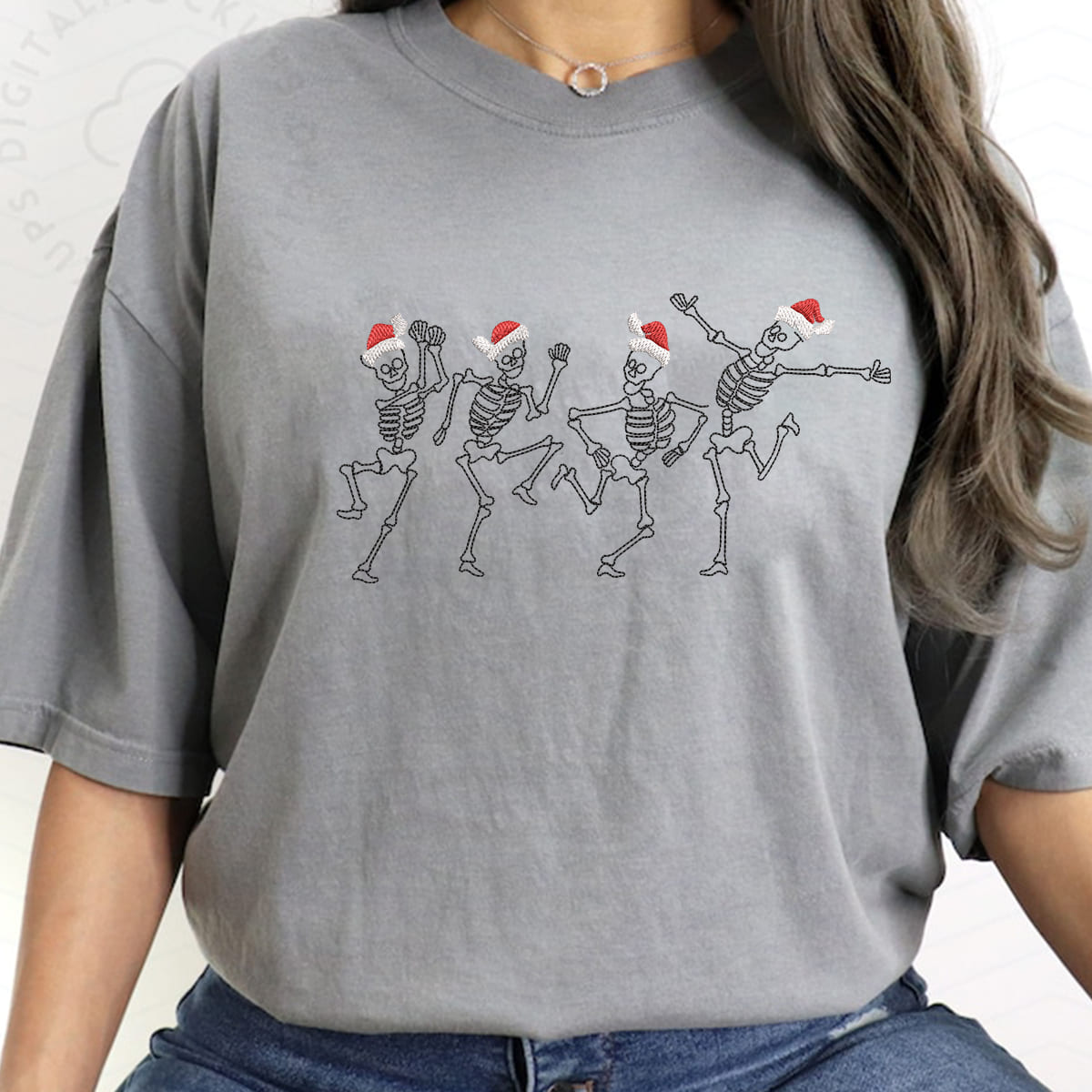 Dancing Skeleton Christmas   Embroidered Apparel   Christmas Gift 1695787830673.jpg