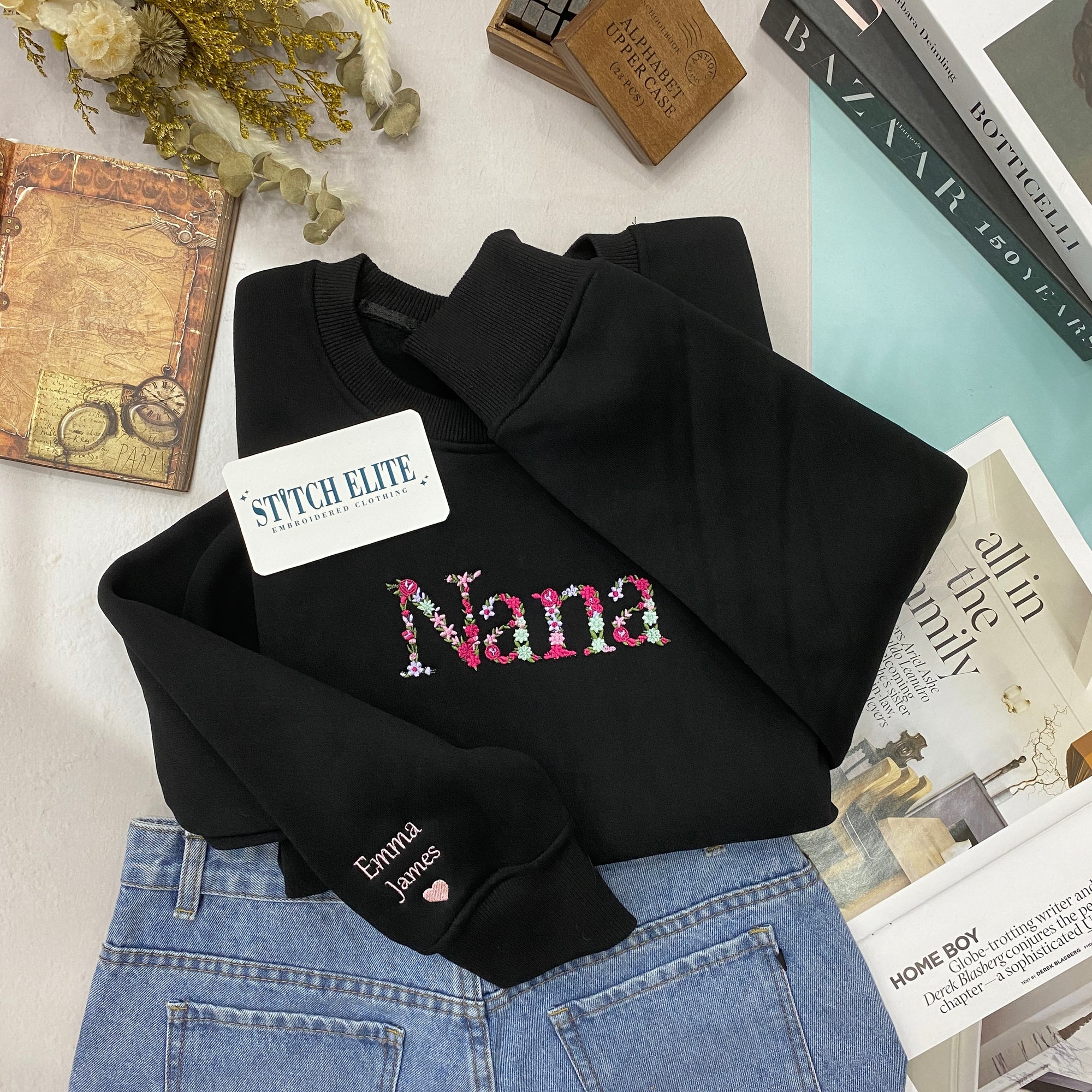 Colorful Flower Nana   Embroidered Apparel   Gift For Grandma 1697771807301.jpg