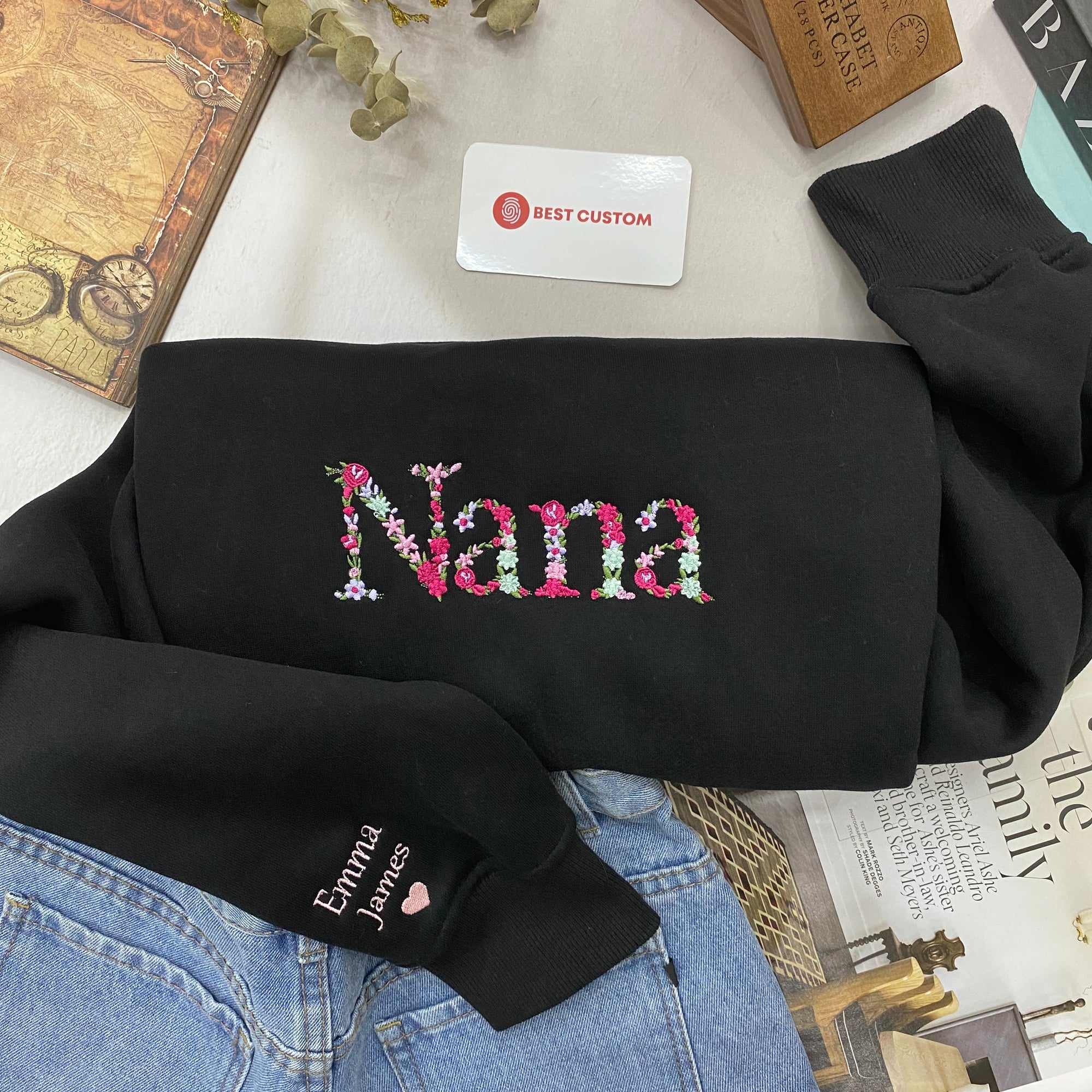 Colorful Flower Nana   Embroidered Apparel   Gift For Grandma 1697771807413.jpg